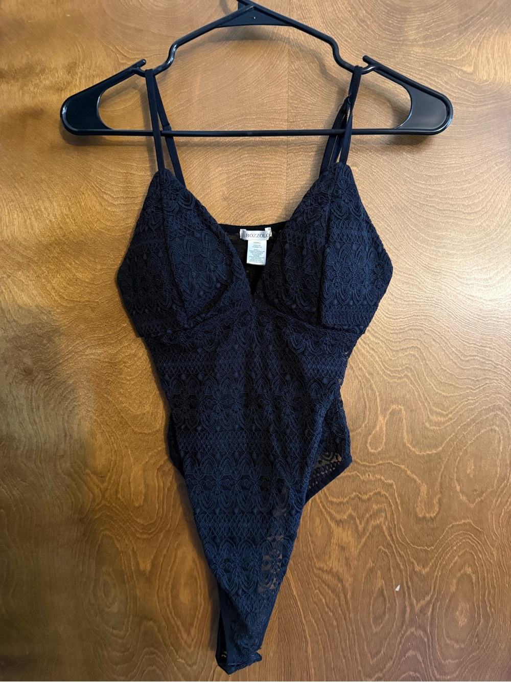 Bozzolo Black Lace Shell Bodysuit